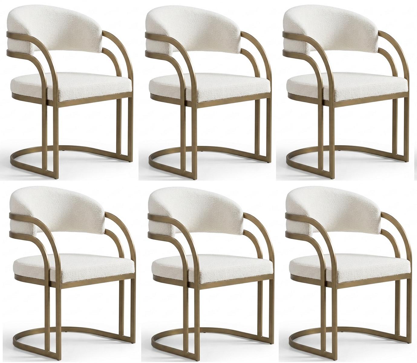 Beiges Stuhlsets 6 Stühle Esszimmerstuhl Stuhl für Küche und Esszimmer