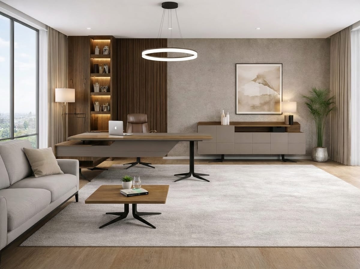Modernes Büro Set Schreibtisch Sideboard Couchtisch Design