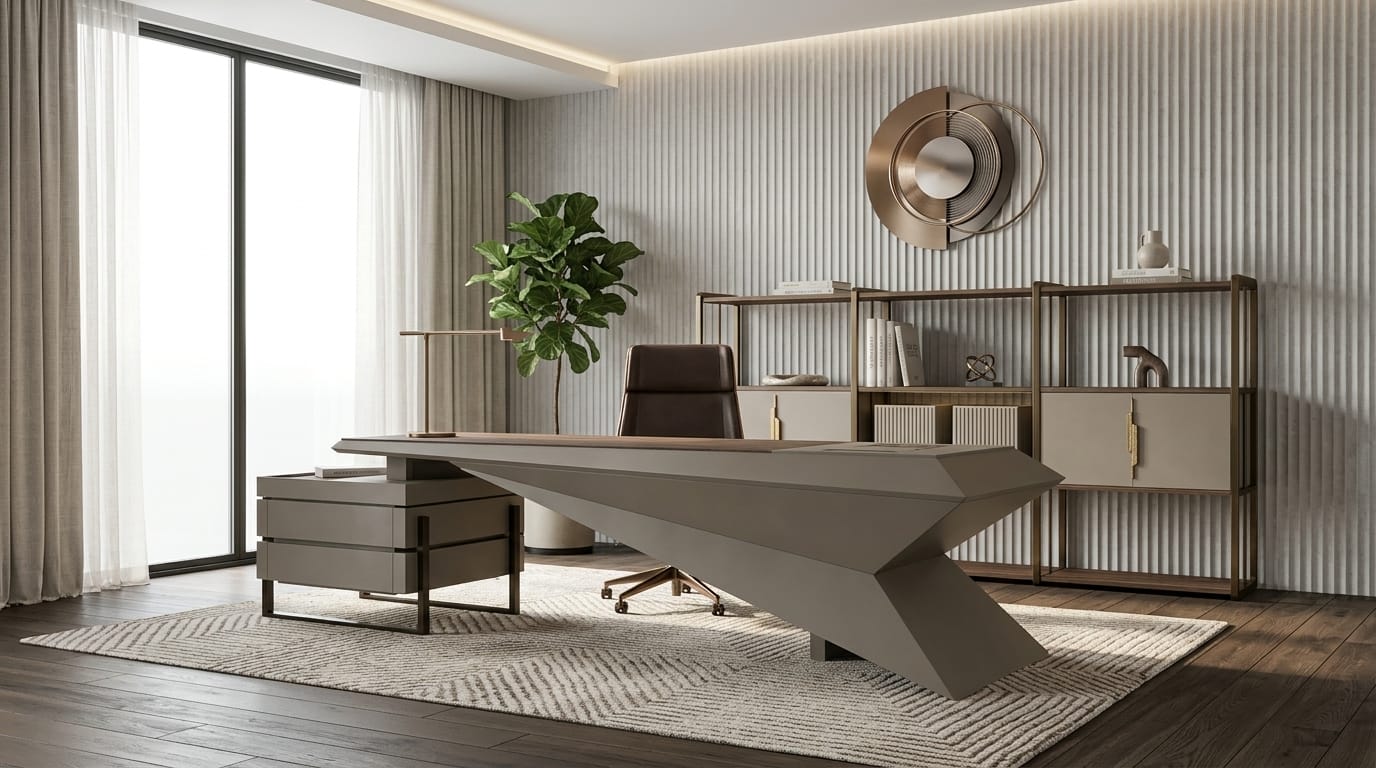 Executive Büro Set Schreibtisch Bücherregal Modern Office