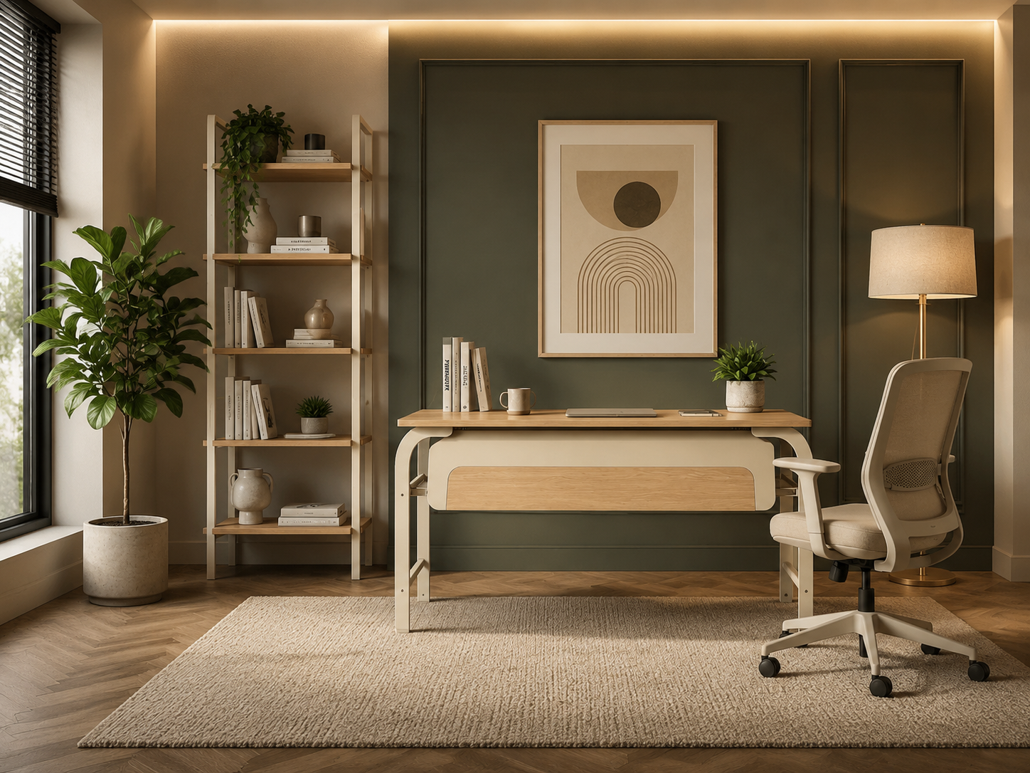 Schreibtisch Holz modern Büro Tisch für Home Office Einrichtung