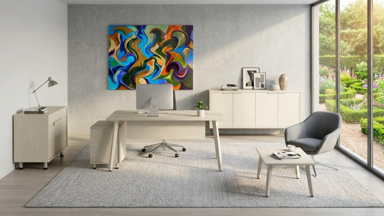 Modernes Büro Set mit Schreibtisch Sideboard Tisch Designer Möbel