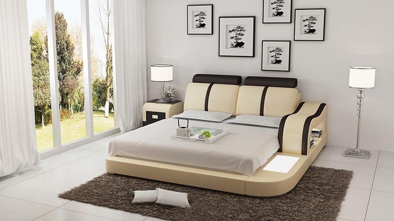 Bett Design Luxus Luxus Betten Leder Schlafzimmer 140/160/180 LB8811