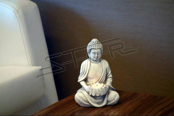 Buddha Skulptur Teelichter Kerze Ständer Große Skulptur Garten