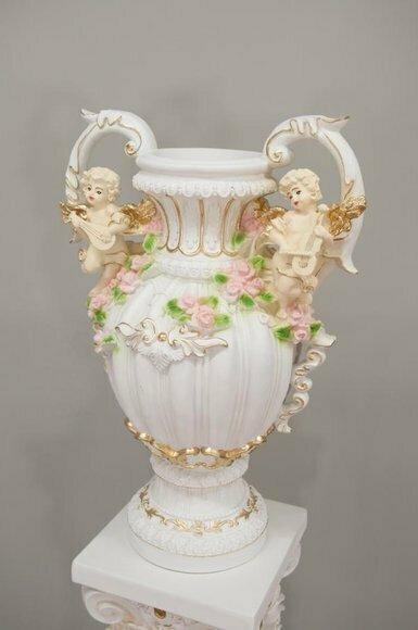 Design Blumen Topf Dekoration XXL Vase Vasen Handarbeit Deko Kelch