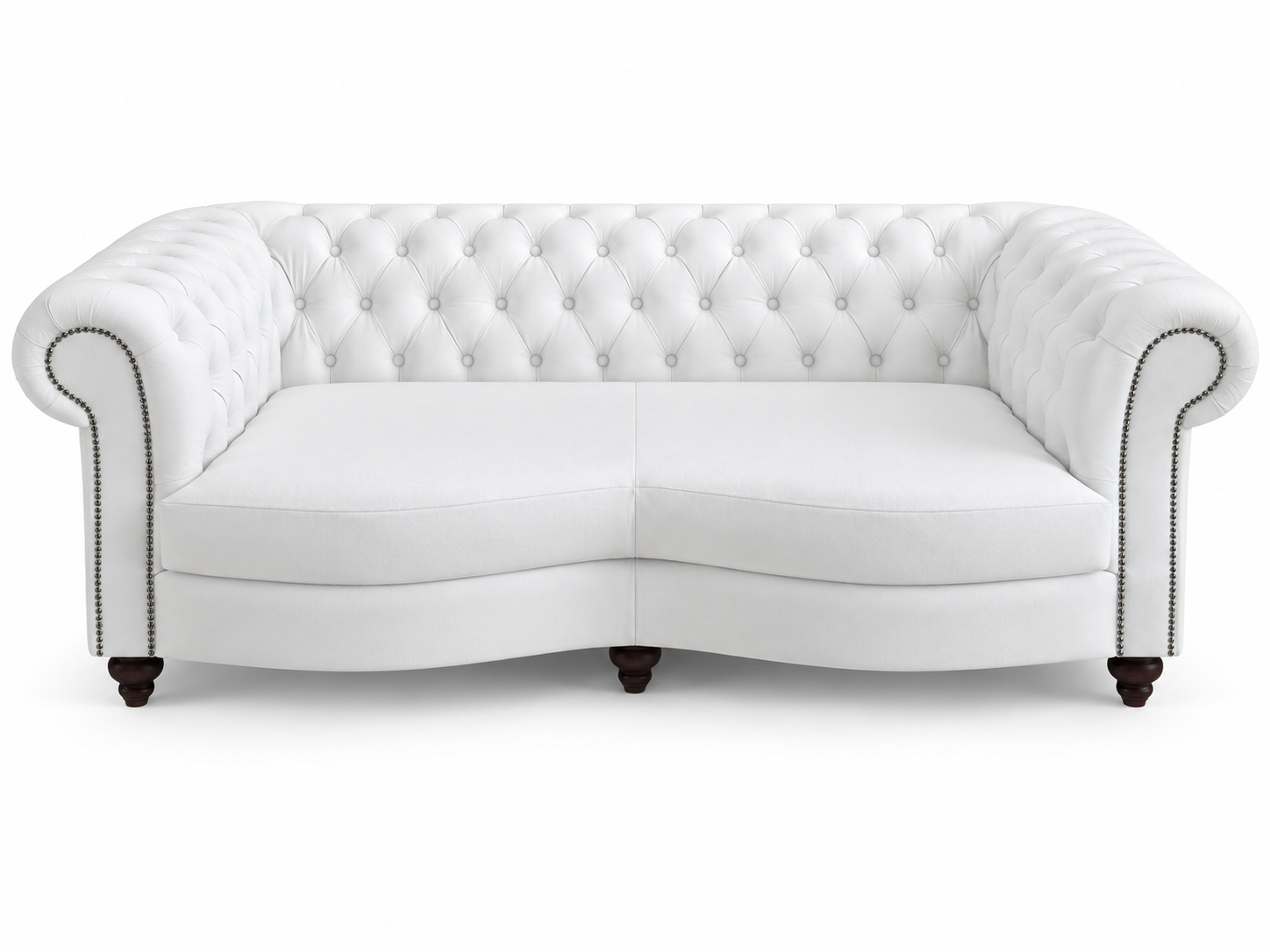 Luxus Chesterfield 3-Sitzer Sofa Weiß mit Knopfheftung Sofort