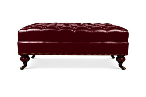 Designer Hocker Leder Luxuspolster Chesterfield Fußhocker Ottomane Sofort
