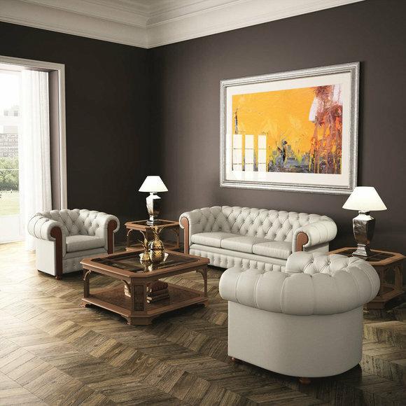 Chesterfield Design Sofagarnitur 3+1+1 Set Sofa Sessel Couch Polster Set Neu bei jv moebel