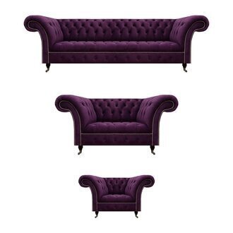Design Luxus Möbel Lila Polstermöbel Sofagarnitur 4+2+1 Sitzer Textilsofa