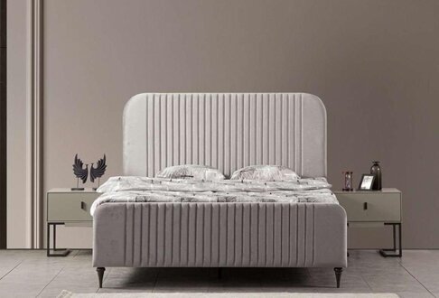 Bett 2x Nachttische 3 tlg. Schlafzimmer Garnitur Design Luxus Modern