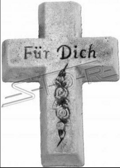 Grabengel Kreuz Grab Deko Grabschmuck Stein Dekoration Statue