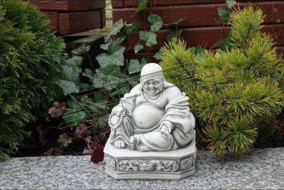 Buddha Skulptur in Steinoptik. Große Skulptur für Garten und Wohnbereich