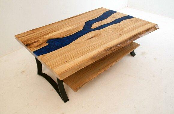 Couchtisch River Tisch Echtes Holz Flusstisch Massiv Epoxidharz Tische