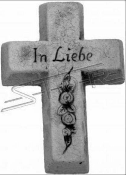 Grabengel Kreuz Grab Deko Grabschmuck Stein Dekoration Statue