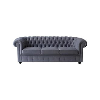 Chesterfield Grauer Dreisitzer Luxus Couch Designer Wohnzimmer Sofa Sofort