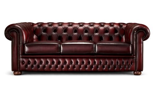 Sofa 3 Sitzer Bordaux Ledersofa Sofas Couch Chesterfield Leder 100% Leder Sofort