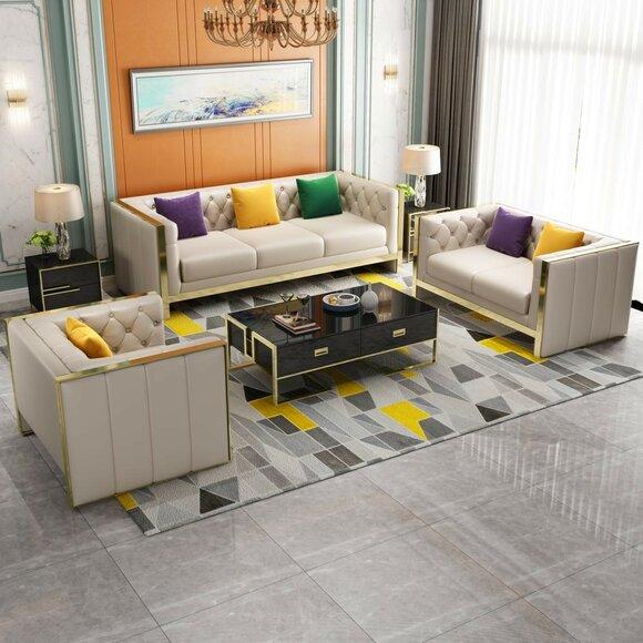 Sofagarnitur 3+2+1 Sitzer Set Design Sofa Polster Couchen Couch Modern Luxus Neu !