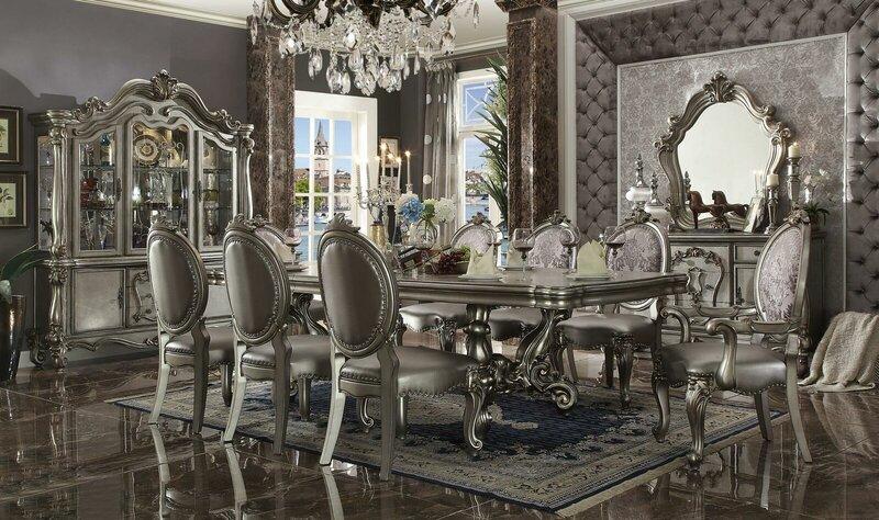 Esszimmer Set Garnitur Tisch 8x Stuhl Kommode Spiegel Barock Neu 11tlg.