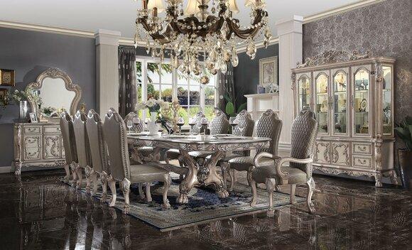 Esszimmer Komplette Garnitur Tisch Anrichte 10x Stühle Set Vitrine Barock 14tlg.