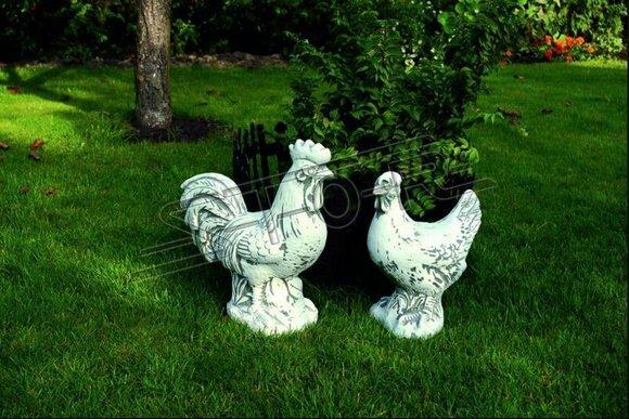 Garten Dekoration Huhn Terrasse Stein Figuren Figur Deko Statue Skulptur