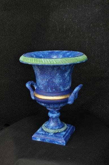 Design Blumen Topf Dekoration XXL Vase Vasen Handarbeit Deko Kelch