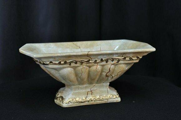 Design XXL Obst Schale Vase Ellipse Vasen Antik Schalen Deko Dekoration