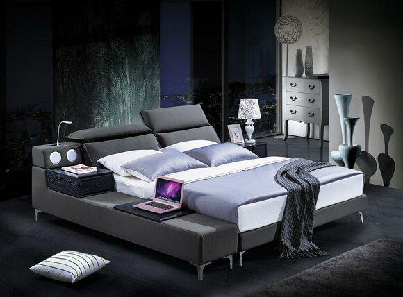 Design Doppelbett Lederbett Betten Bett Leder Polster Schlafzimmer Ehe 180x200.