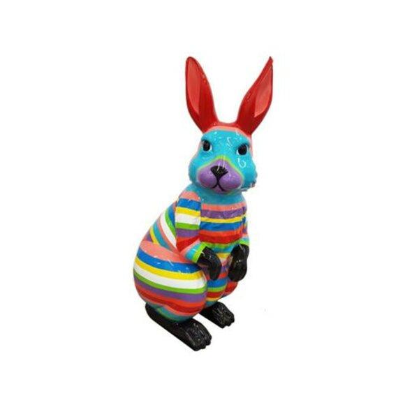 Abstrakter Osterhase Handbemalte Figuren Skulptur Statue Bunt Abstrakt