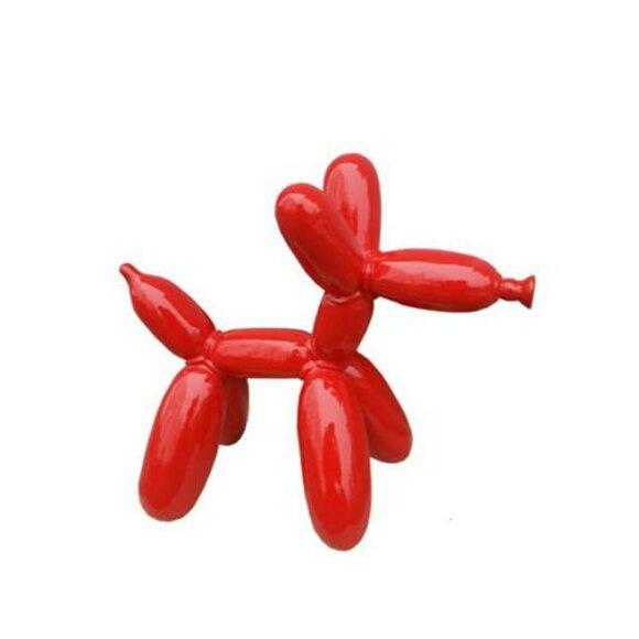 Roter Designer Luft Ballon Hund Skulptur Abstrakte Dekoration Wohnzimmer