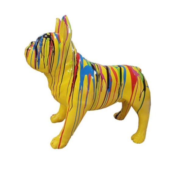 Abstrakte Figur Kunst Hund Skulptur Deko Design Statuen bunt Statue