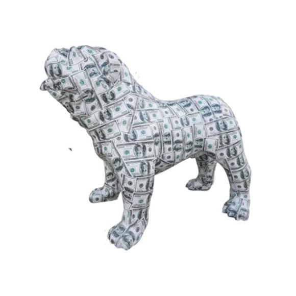 US Dollar Figur Statue Hund Skulptur Deko Garten Design 74x90cm Neu