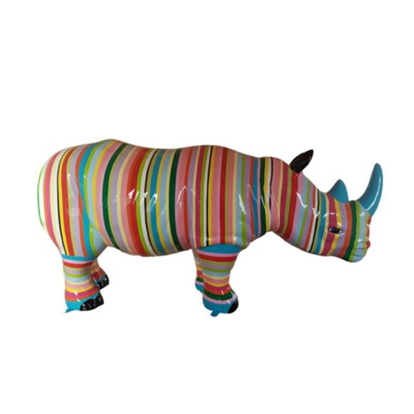 Abstrakte Figur Statue Nashorn Skulptur Deko Garten Design 175cm Neu