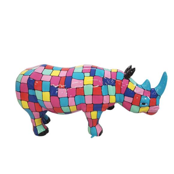 Abstrakte Figur Statue Nashorn Design Skulptur Deko Garten 175cm Neu