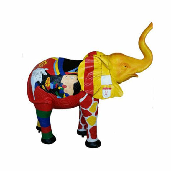 Design Statuen Bunte Figur Bemalte Statue Elefant Deko Garten 160x160cm
