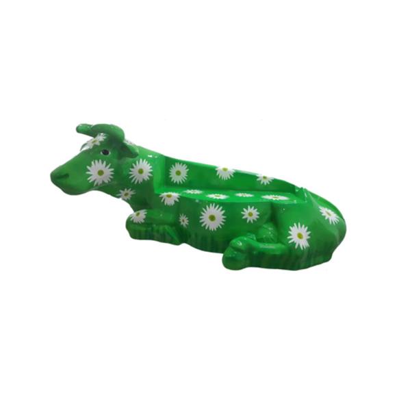 Bunt Figur Bemalte Statue Rind Skulptur Deko Garten Design Statuen