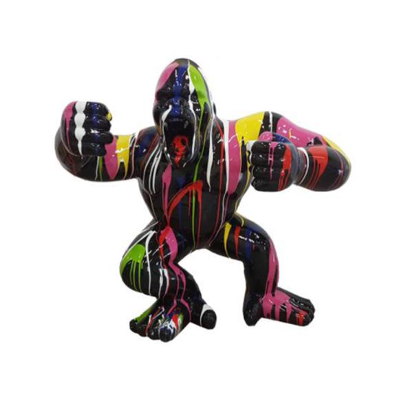 Modern Skulptur Gorilla aus Kunststoff Dekorative Figur Garten 70cm