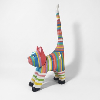 Abstrakt 190cm Katze Figur Statue Deko Skulptur Garten Design Dekoration