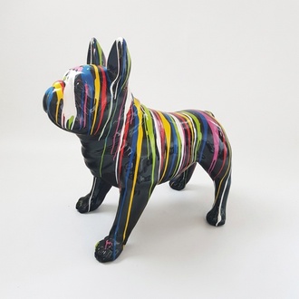 Abstrakte Figur Kunst Hund Skulptur Deko Design Statuen bunt Statue