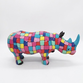 Abstrakte Figur Statue Nashorn Design Skulptur Deko Garten 175cm Neu