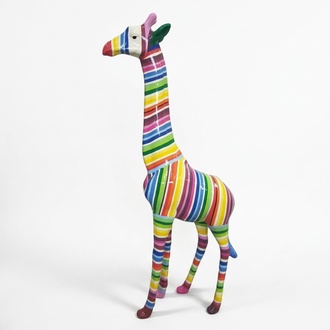 abstrakte Skulptur Giraffe Dekoration Figur Kunststoff Statuen Deko Statue