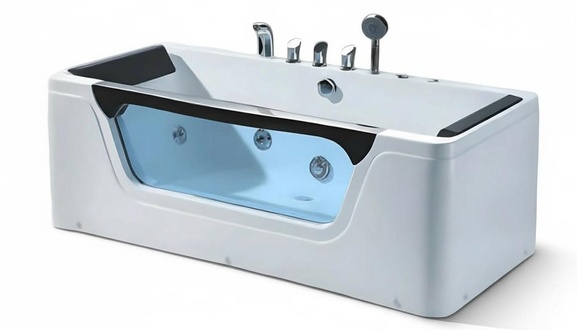 Acrylwanne Whirlpool Pflegewanne Massage-Badewanne Wellnesswanne 170x83 cm