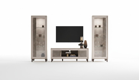 Anrichte Luxus Schaufenster Vitrine Glas Schrank Modern Stil Italienische