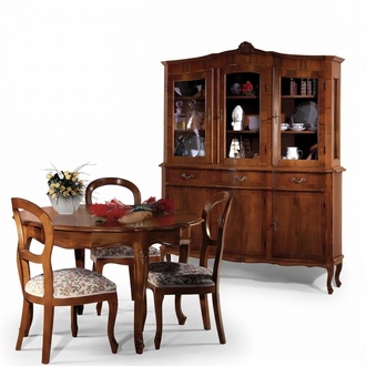 Anrichte Vitrine Sideboard Glasschrank Schrnak Holz Massive Möbel Italien Glas