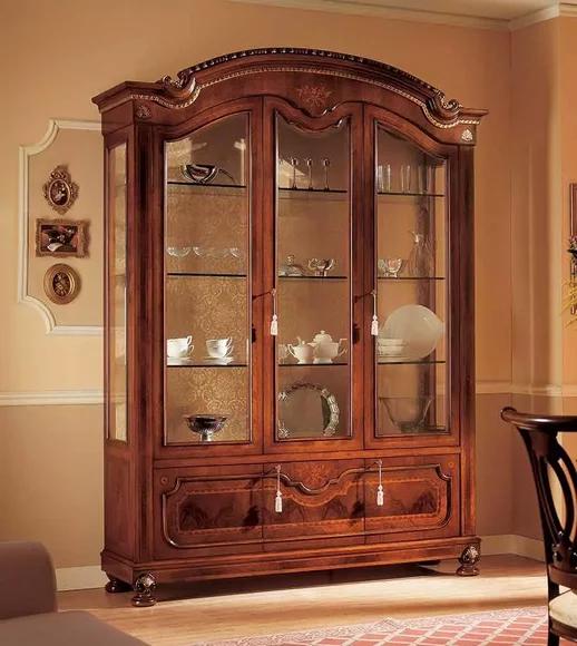Vitrine Schränke Vitrinen Braun Luxus Schrank Wohnzimmer Holz Glas
