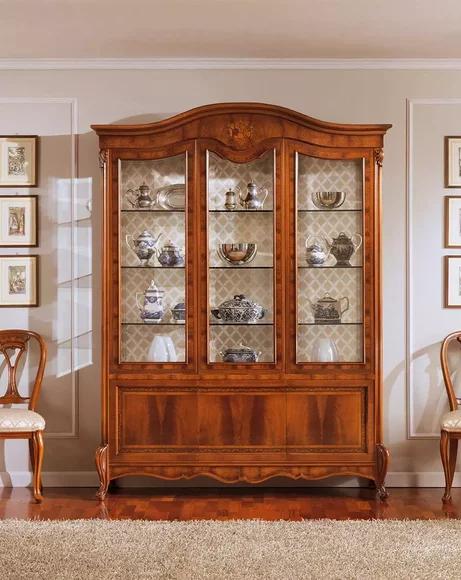 Luxus Vitrine Schränke Vitrinen Braun Schrank Wohnzimmer Holz Glas