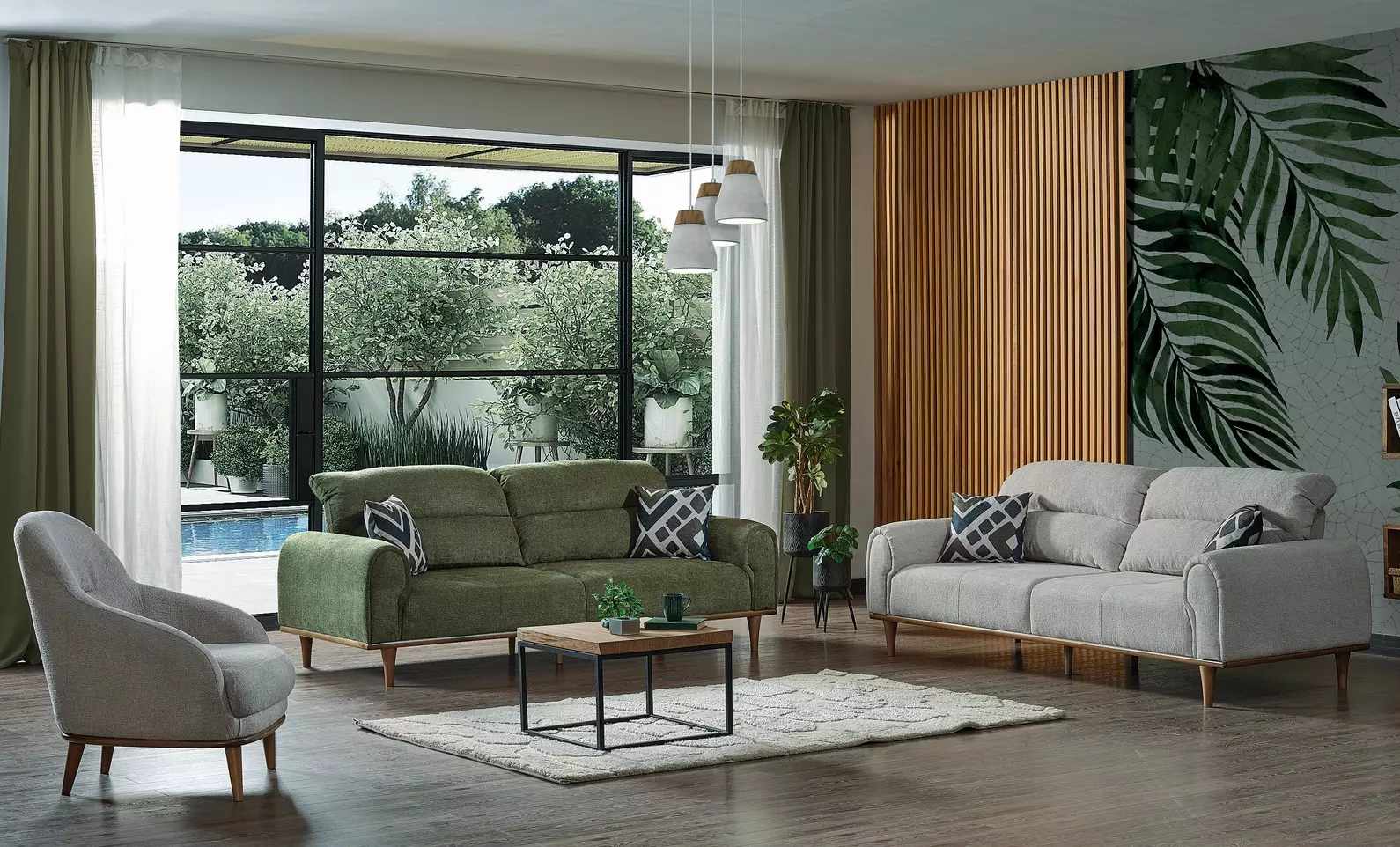 Sofagarnitur 3+1+1 Sitzer Wohnzimmer Textil Set Komplett Sofa Sessel