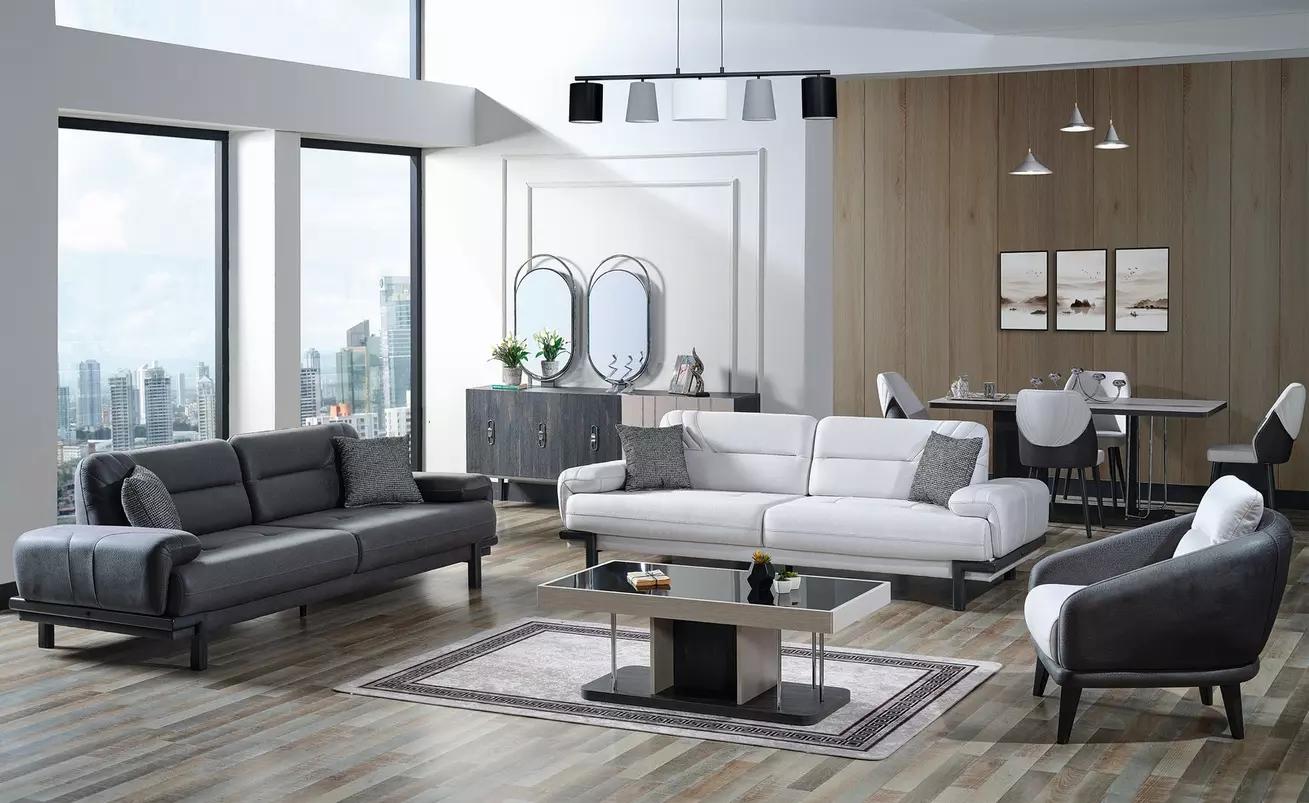 Sofagarnitur 3+3+1 Sitzer Textil Modern Komplett Sessel Sofa 3 Sitzer