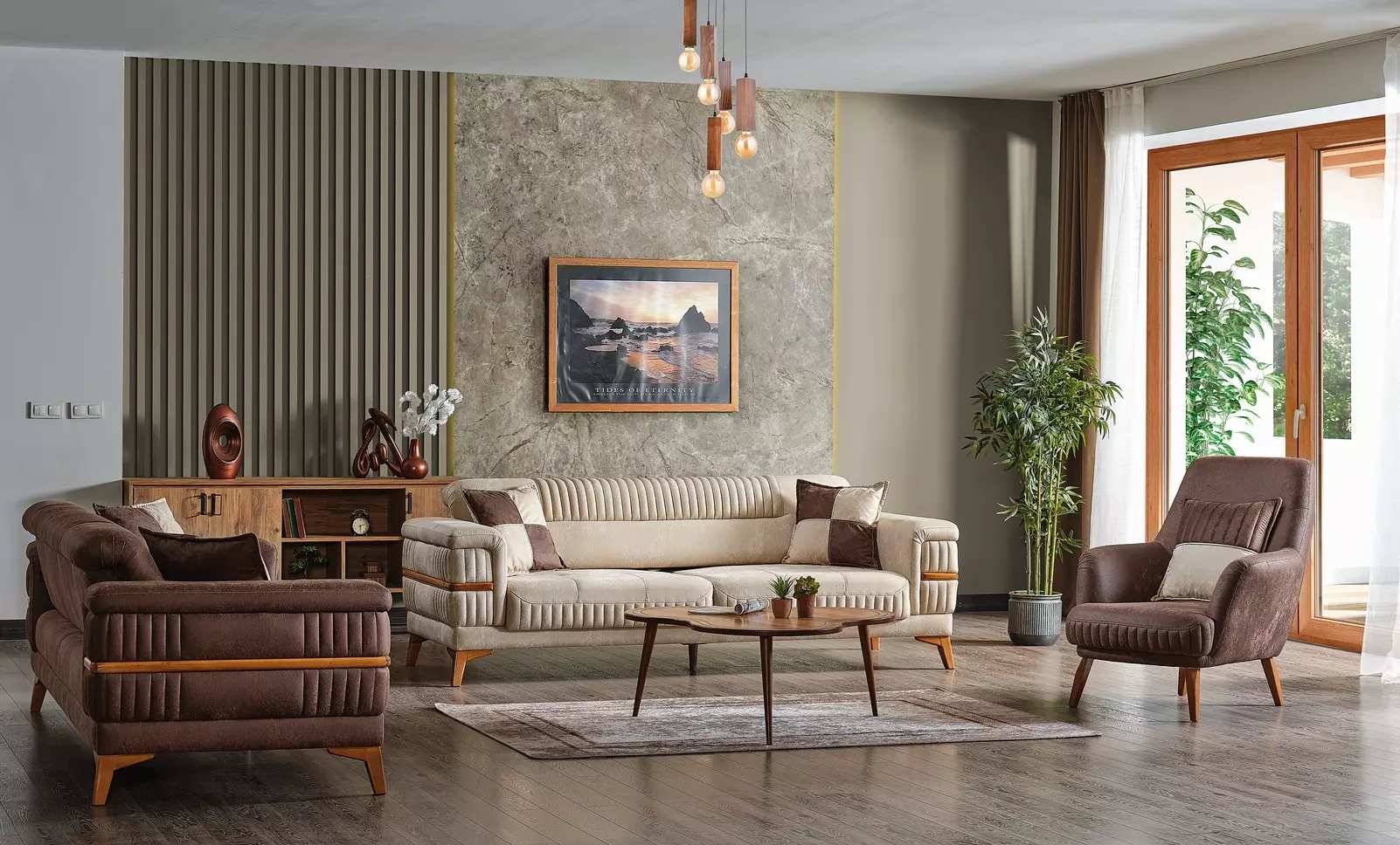 Designer Polster Sofagarnitur 3+3+1 Sitzer Couch Sitzgarnitur Set