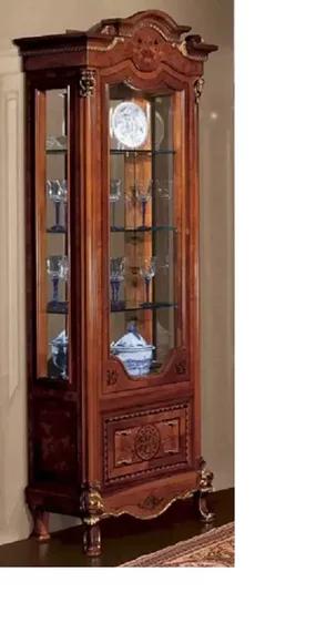 Vitrine Braun Schränke Vitrinen Luxus Schrank Glas Holz Wohnzimmer