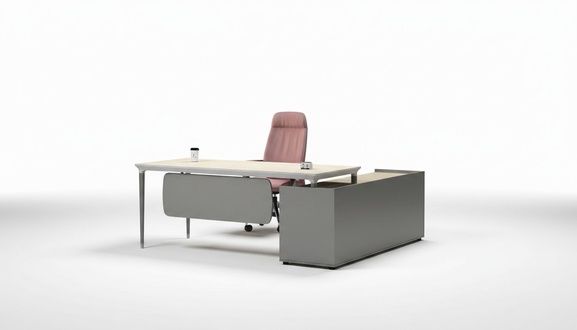 Arbeitstisch Ecke Tisch Bürotisch Schreibtisch Büromöbel Holz Grau