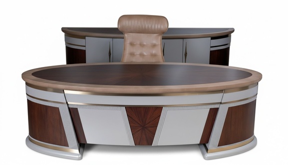 Arbeitszimmer-Set aus Holz in warmem Braun modern elegant